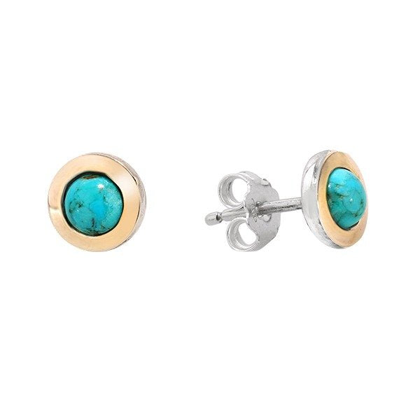 Silver earrings with turquoise and gold MVE1576GTQ
