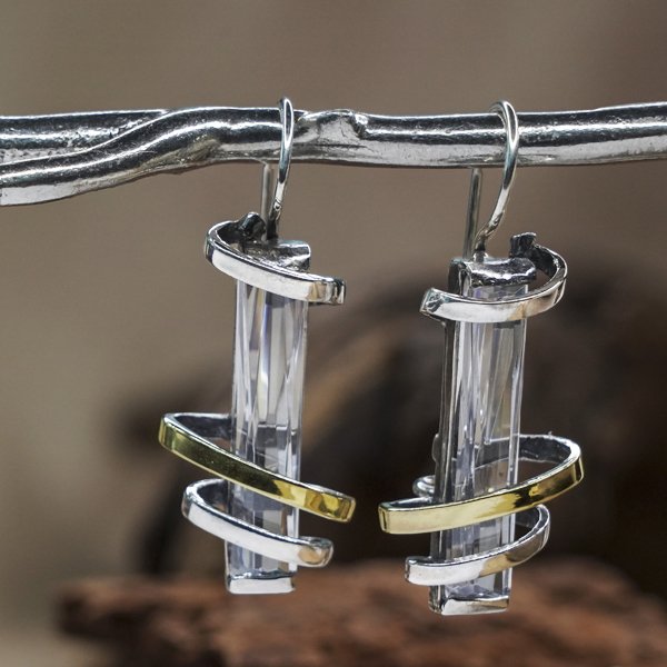Boucles d'oreilles en argent et or MVE673GCZ