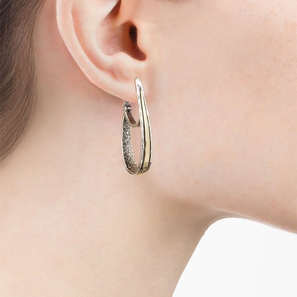 Silberne Ohrringe mit Gold MVE776G