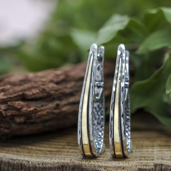 Silberne Ohrringe mit Gold MVE776G