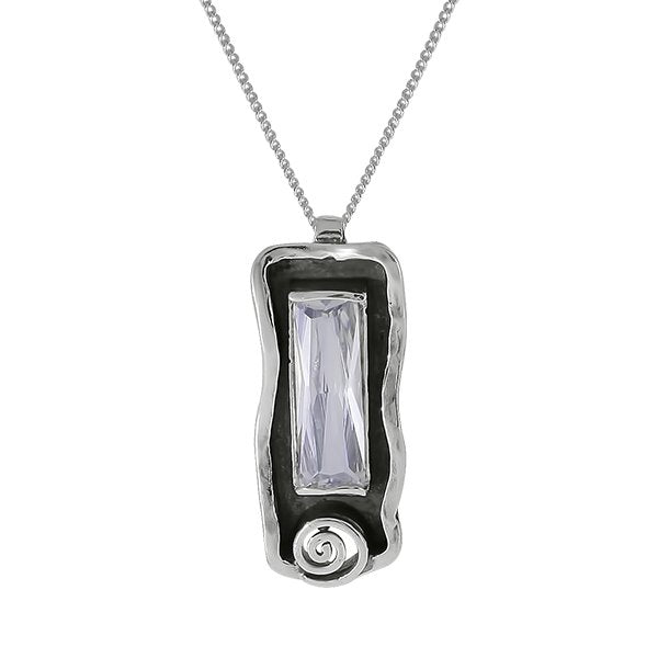 Silver necklace with zircon MVN387CZ