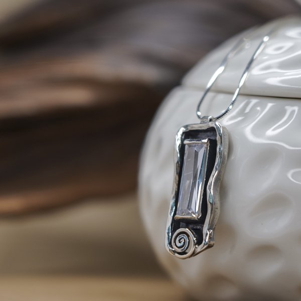 Silver necklace with zircon MVN387CZ