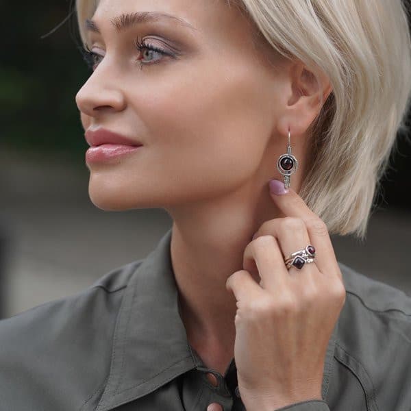 Bague en argent avec grenat MVR1028GR