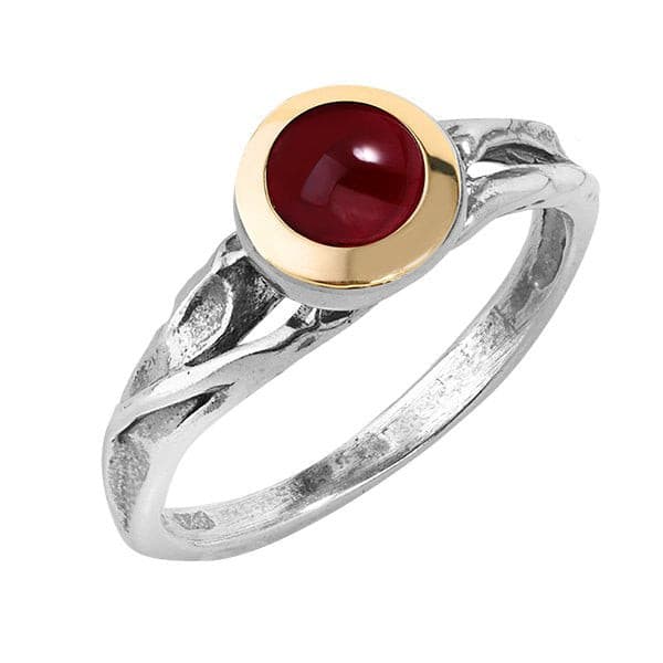 Silver ring with garnet and gold MVR1576GGR