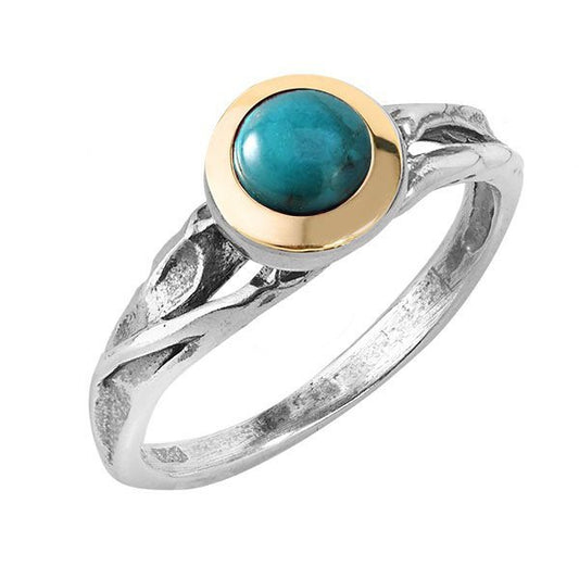 Bague en argent avec turquoise et or MVR1576GTQ