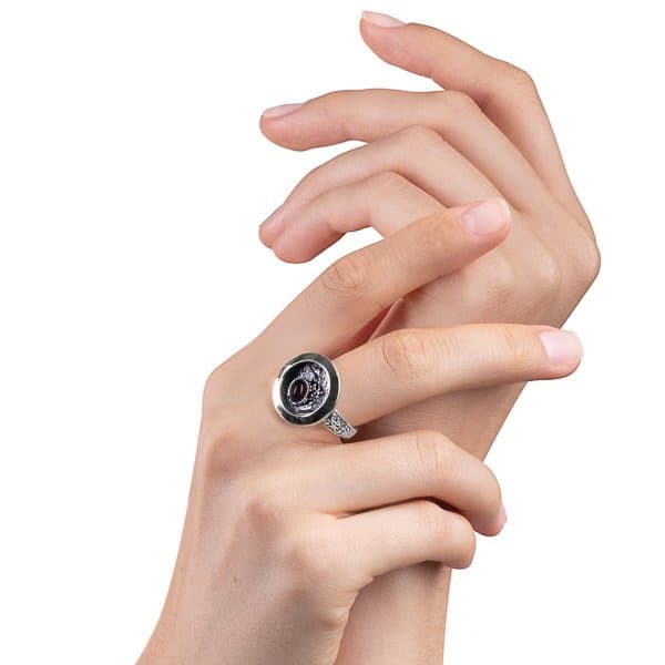 Silberring mit Granat und Gold MVR1595GGR