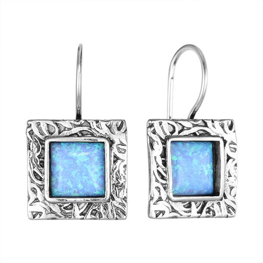 Silver earrings with opal 01E1051OP