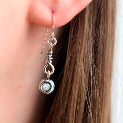 Silver earrings with pearl 01E2127PL