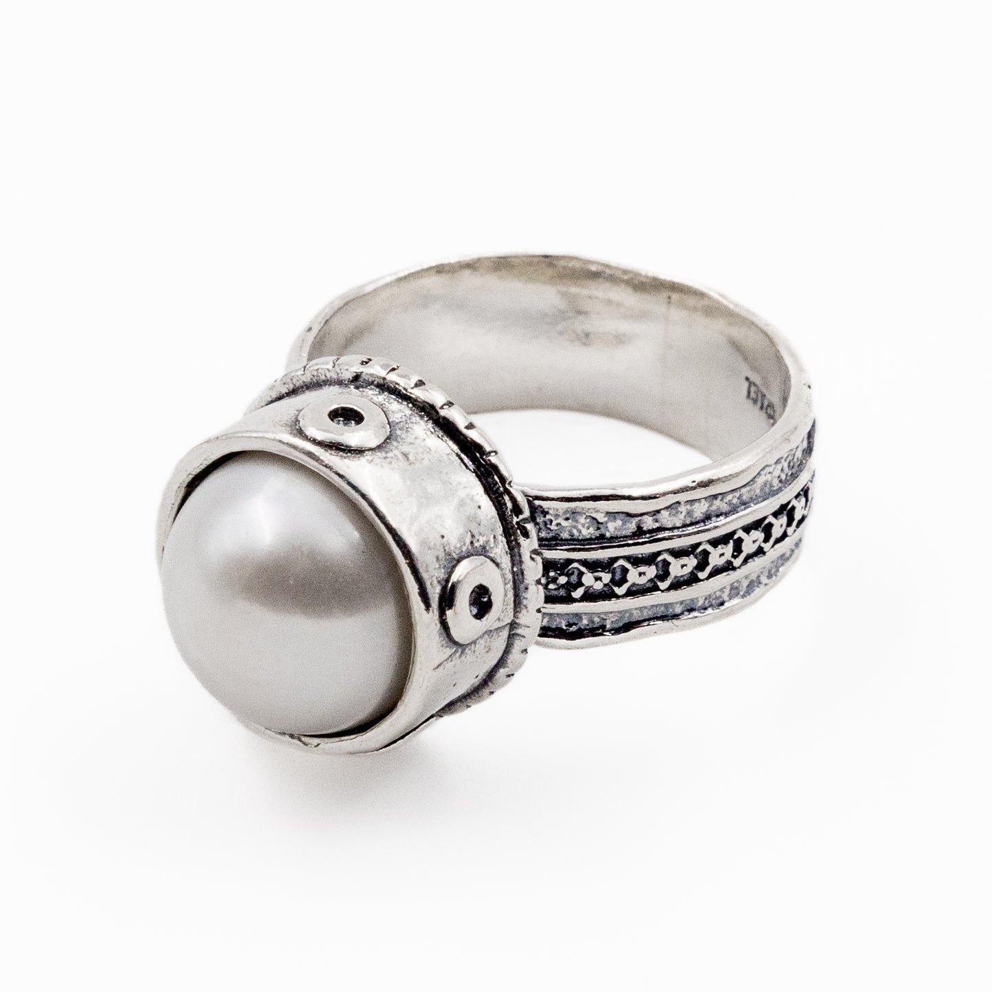 Silver ring with pearl 01R0577PL