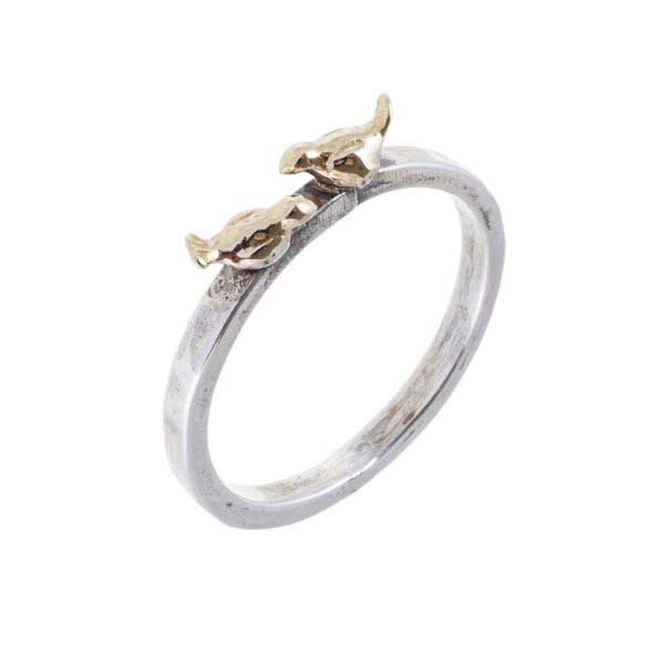 Silver ring with gold MVR1455G