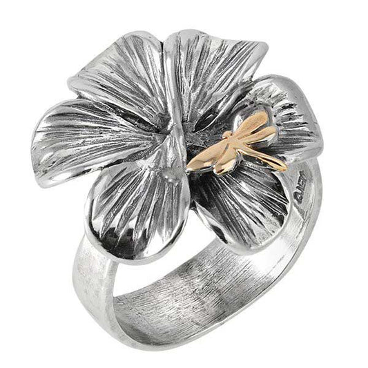 Silver ring with gold MVR1499G