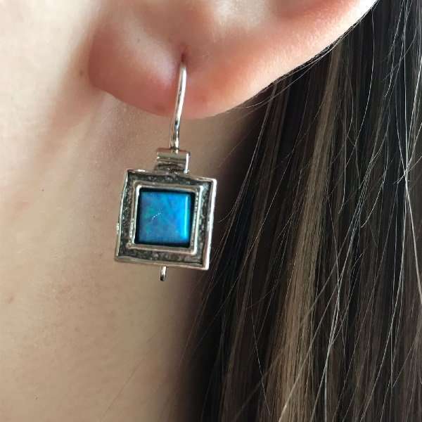 Silberne Ohrringe mit Opal 01E057OP