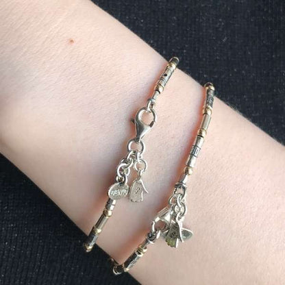 Silver bracelet with goldfilled 01B211GF