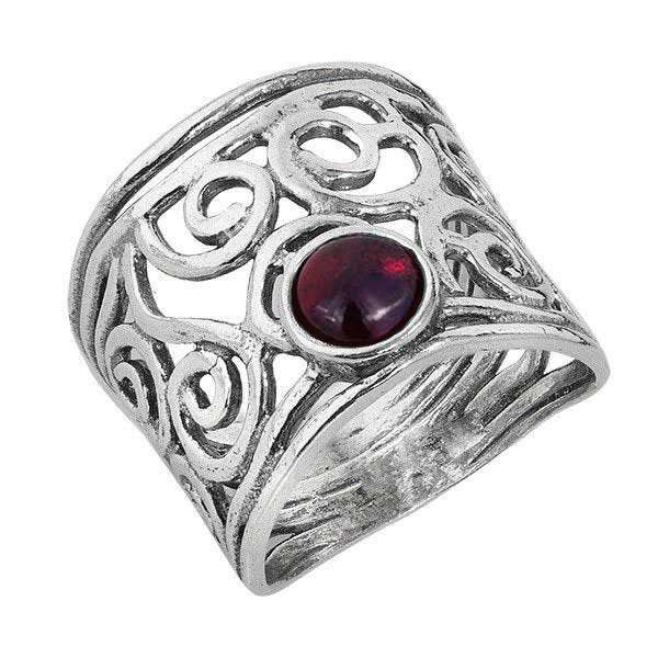 Bague en argent avec grenat 01R680GR