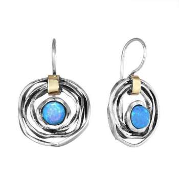Silver earrings with opal and gold MVE1447GOP