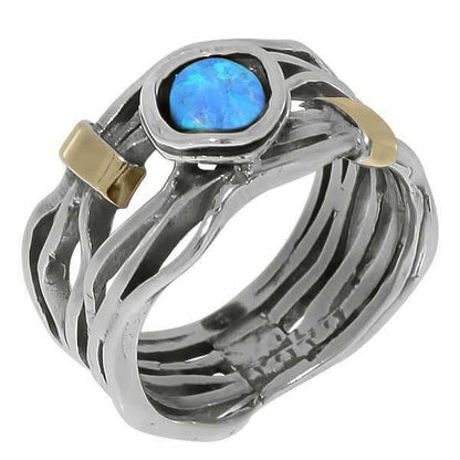Silver ring with opal and gold MVR1447GOP