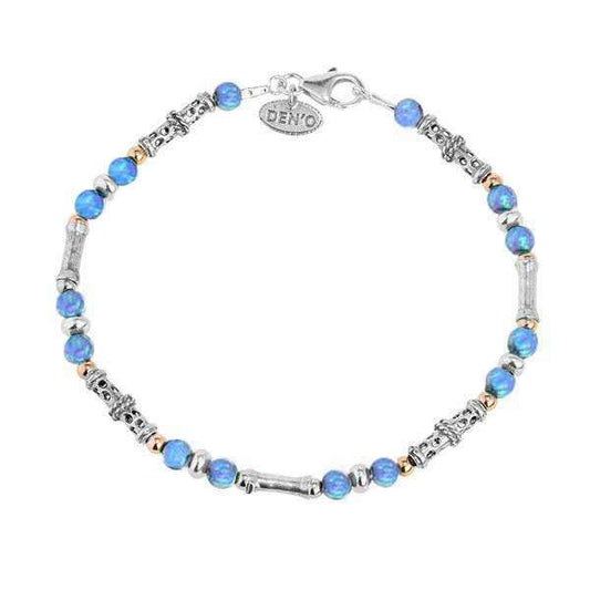 Silver bracelet with opal and goldfilled MVBh76OP