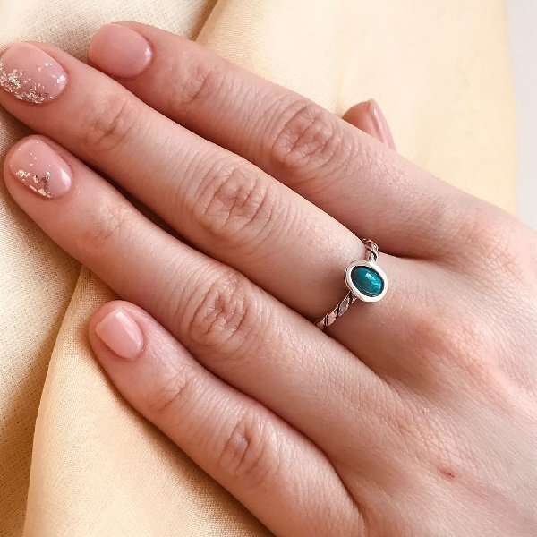 Bague en argent avec turquoise MVR143511TQ