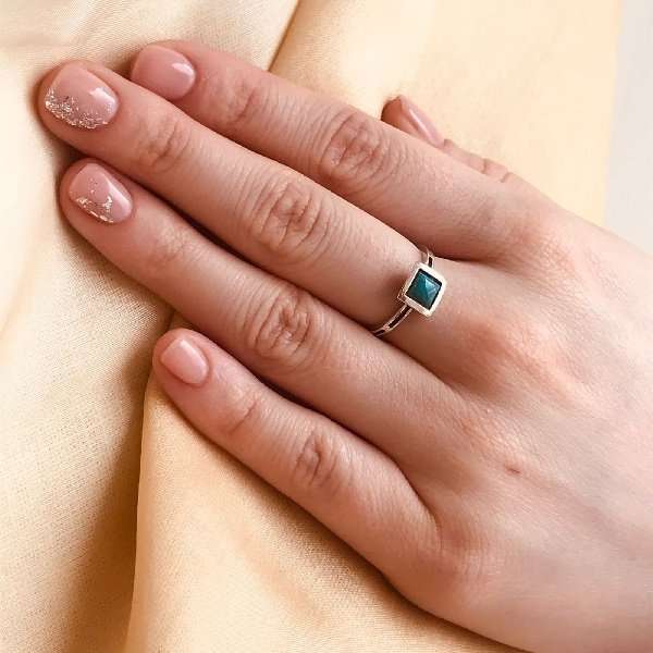 Silver ring with turquoise MVR143513TQ