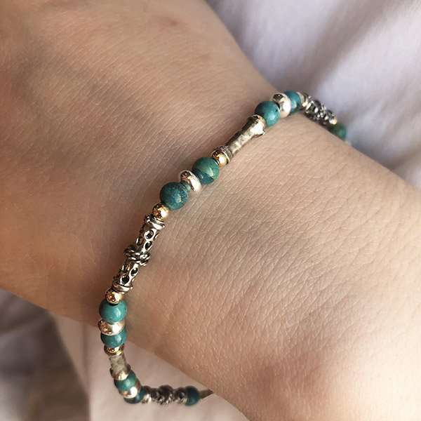 Silver bracelet with turquoise and goldfilled MVBh76TU