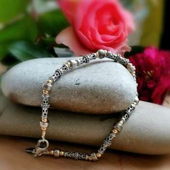 Silver bracelet with goldfilled MVBh72