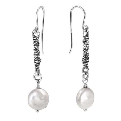 Silver earrings with pearl 01E2134PL