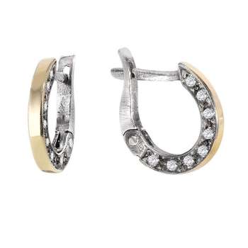 Silver earrings with zircon and gold MVE1839GCZ