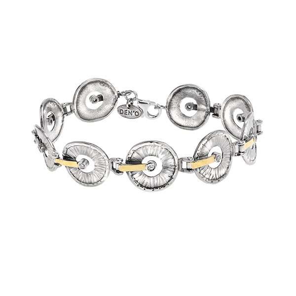 Silver bracelet with zircon and gold MVB594GCZ