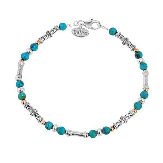 Silver bracelet with turquoise and goldfilled MVBh76TU