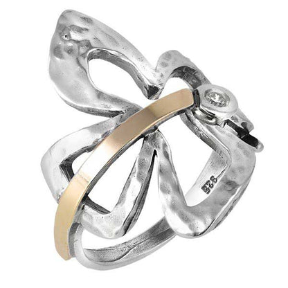 Серебряное кольцо с цирконом и золотом MVR1372GCZ