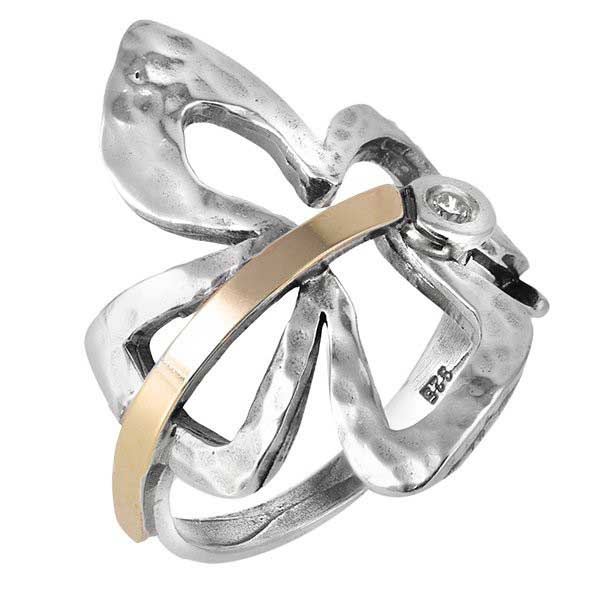 Silberring mit Zirkon und Gold MVR1372GCZ