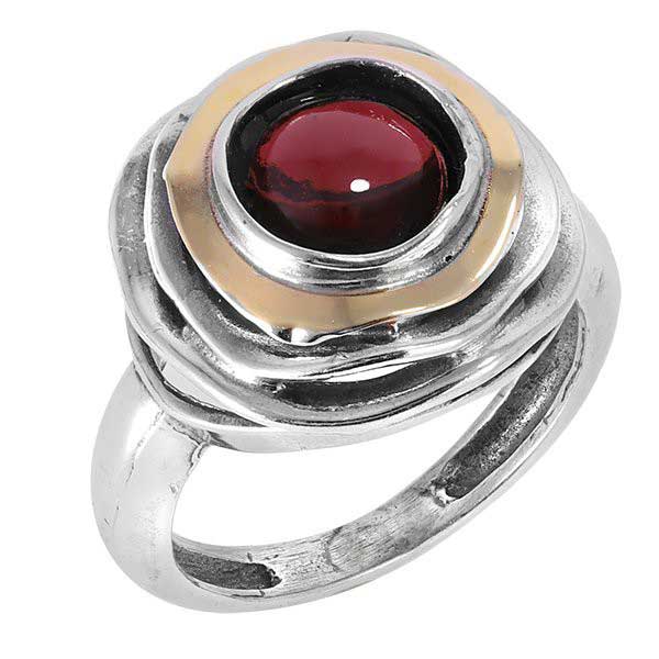 Silver ring with garnet and gold MVR1103GGR