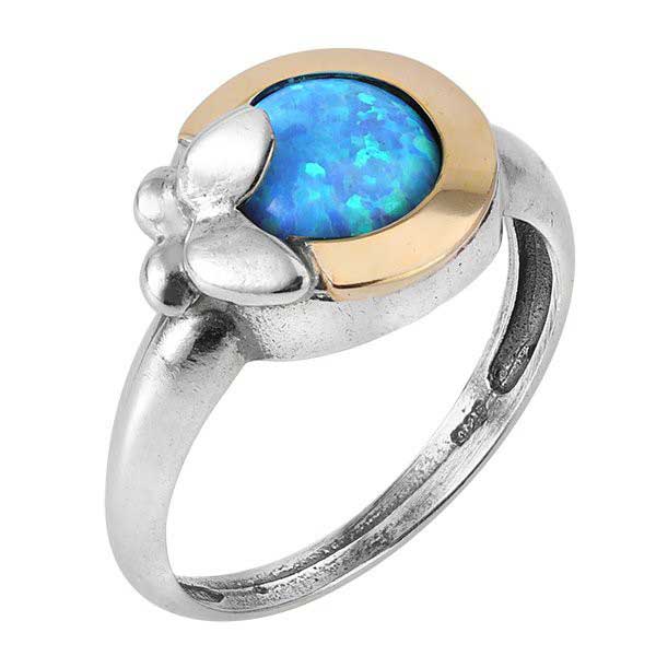 Silver ring with opal and gold MVR642GOP