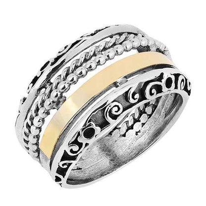 Silver ring with gold MVR1118G