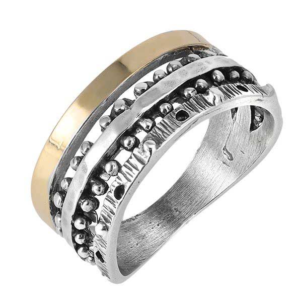 Silver ring with gold MVR1604G
