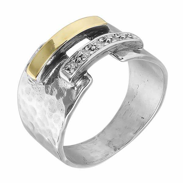 Bague en argent avec zircon et or MVR1274GCZ