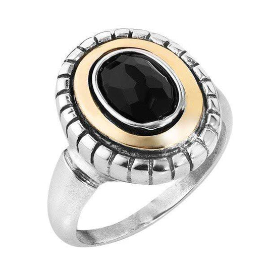 Silver ring with onyx and gold MVR1681GON