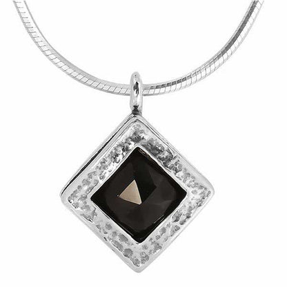 Silver necklace with onyx 01N1021ON