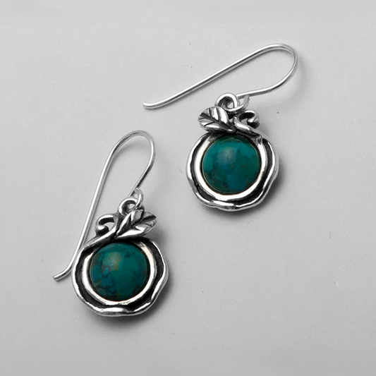 Silver earrings with turquoise 01E1860TQ