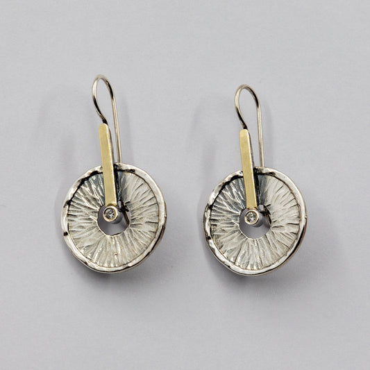 Silver earrings with Zircon and Gold MVE594GCZ