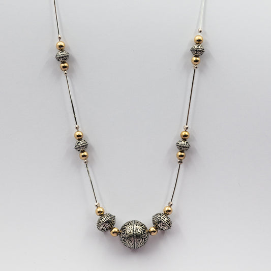 Silberne Halskette mit Gold MVNh6P/G
