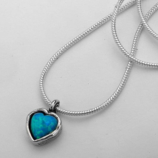 Silver necklace with opal 01N185OP