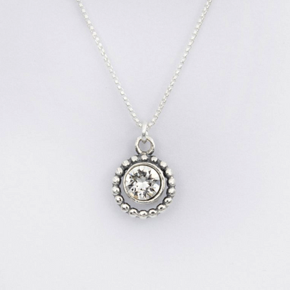 Silver necklace with zircon 01N4632CZ