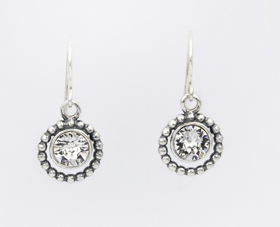 Boucles d'oreilles en argent avec zircon 01E3663CZ