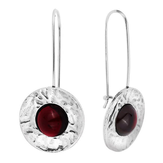 Silberne Ohrringe mit Granat 01E480GR