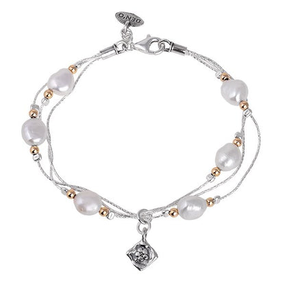 Silver bracelet with pearls 01B334PL