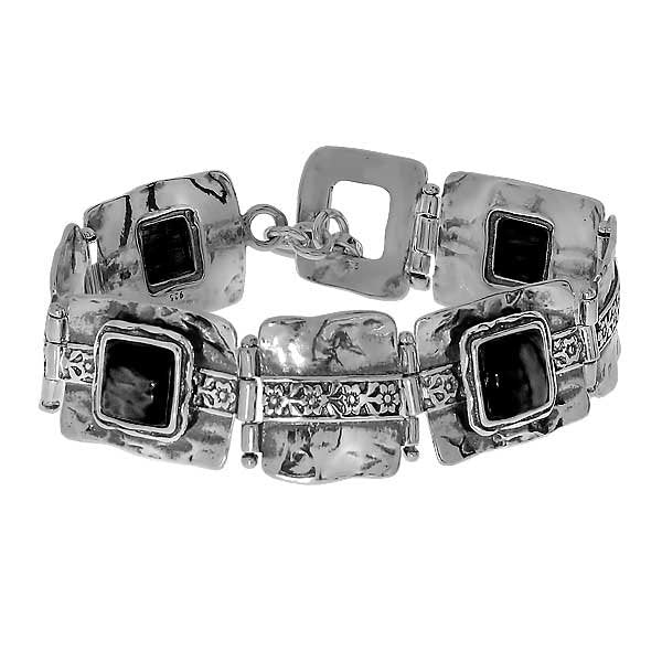 Silver bracelet with onyx 01B552ON