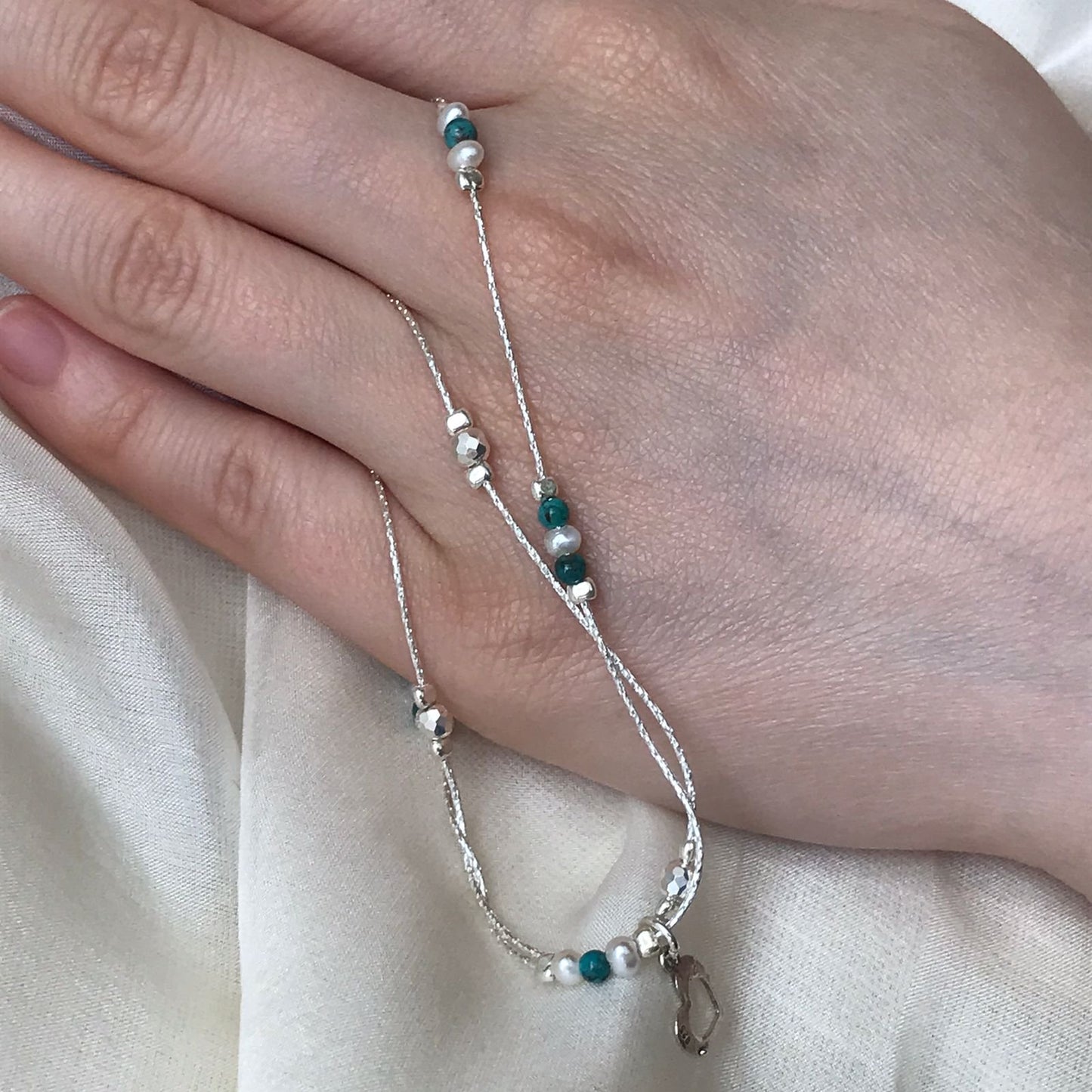 Silver bracelet with turquoise 01B980TQ