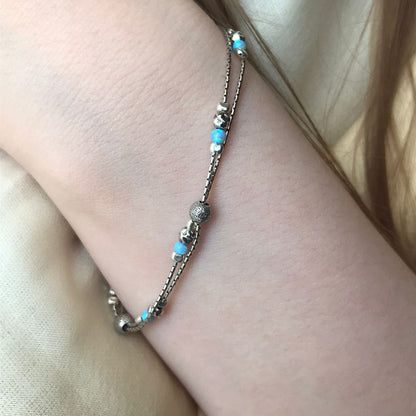 Silver bracelet with opal 01B988OP