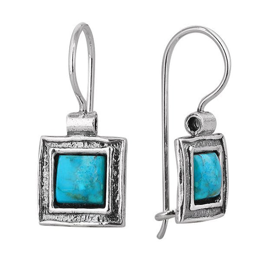 Boucles d'oreilles en argent avec turquoise 01E057TQ